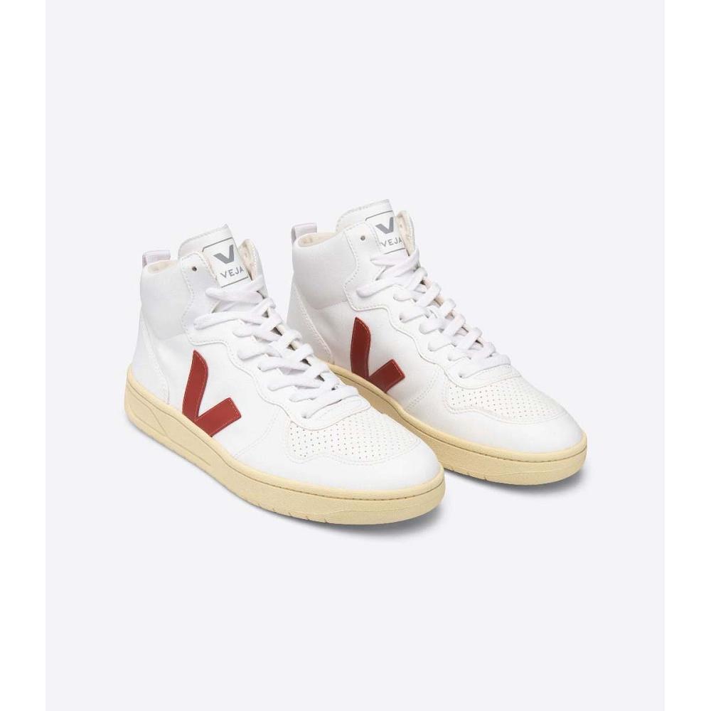 Veja V-15 CWL Men's High Tops White | NZ 119BEX